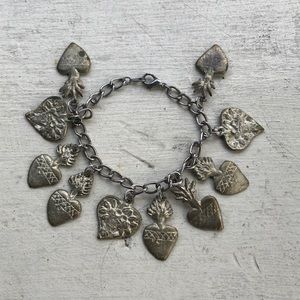 Vintage sacred heart charm bracelet